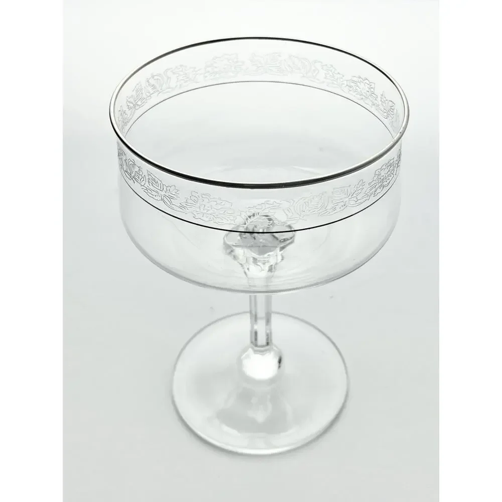 Lenox “Moonspun” Pair of Coupe Champagne Glasses 5” 10oz Signed